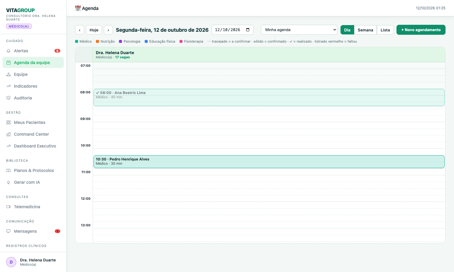 Agenda no ambiente Dia